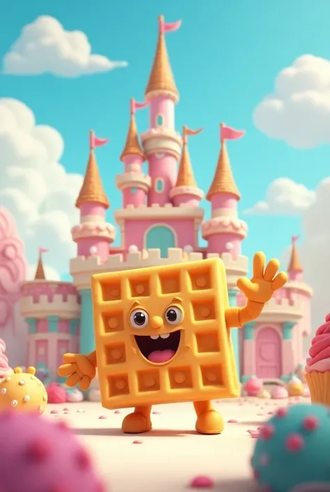 animated waffle and ice cream castle