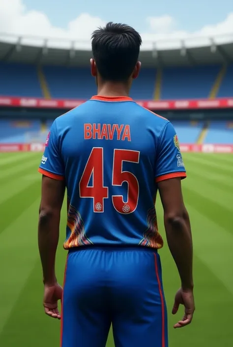 BHAVYA name tshirt no 45 cricket back view Mumbai Indians 