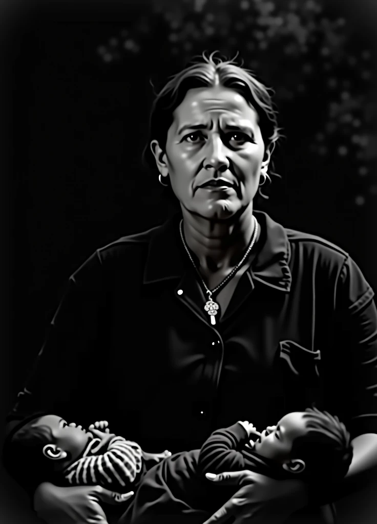 Use the image to generate Mary Slessor holding twins ren