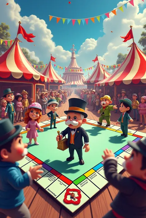 Monopoly board game inspired carnival