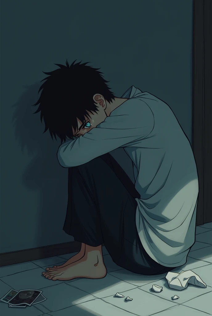 anime sad breakup guy crying