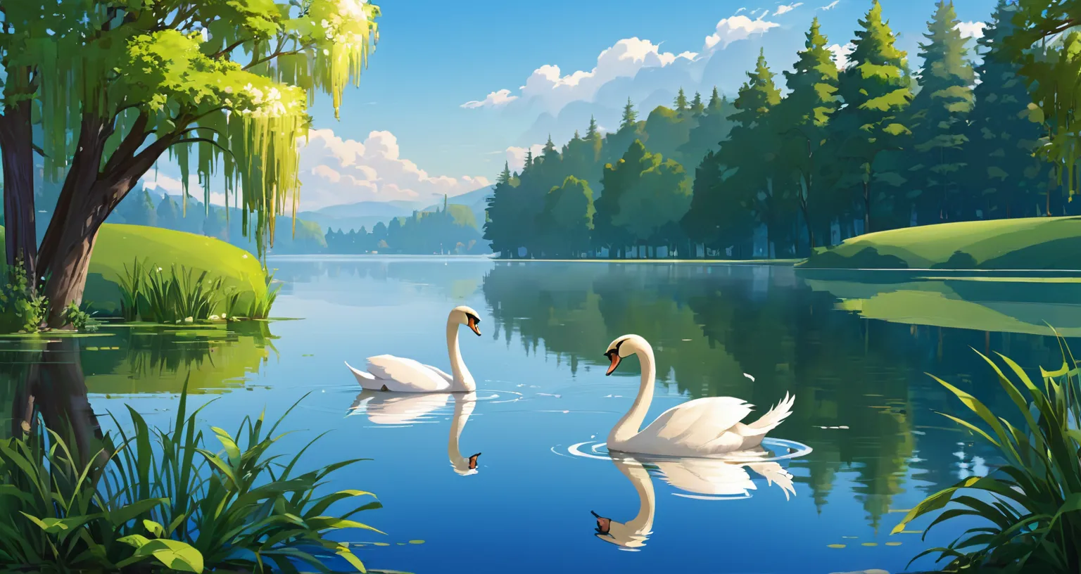 lake,swan,calm