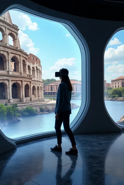  Create a rounded sensory cabin with virtual reality ,  VR glasses and headphones .  This cabin must have a floor that moves with the movement of the person without taking them out of place. In this booth ,  the most beautiful landscapes of countries are t...