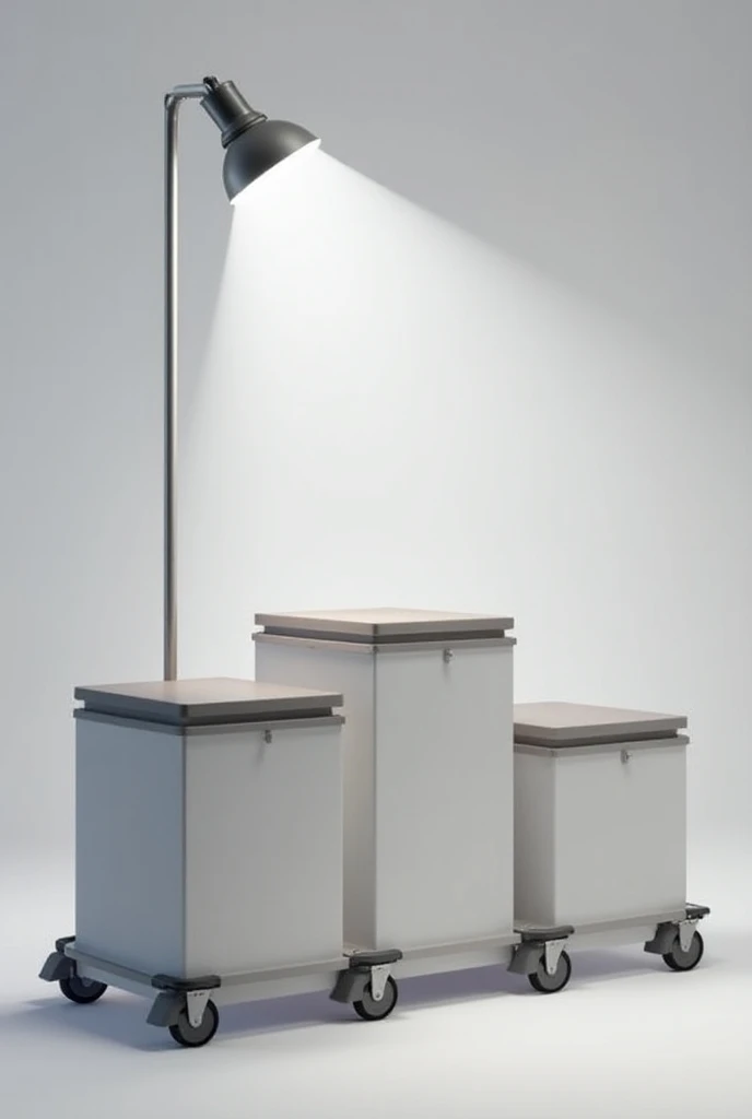 The portable winner podium with roller and base lamp