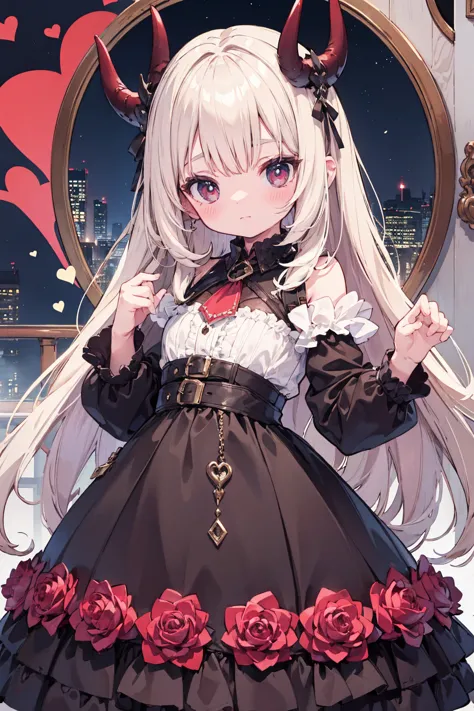 absurd, absolute resolution, incredibly absurd, super high quality, super detailed, official art, unity 8k wall, masterpiece
BREAK
One , innocent, little devil, small and young toddler, blush