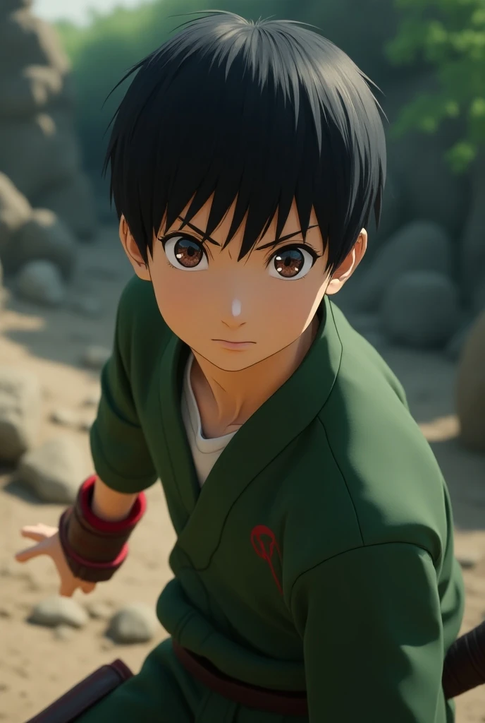 rock lee from naruto, real life, ultra detail, realistic, photography, cinematic lighting