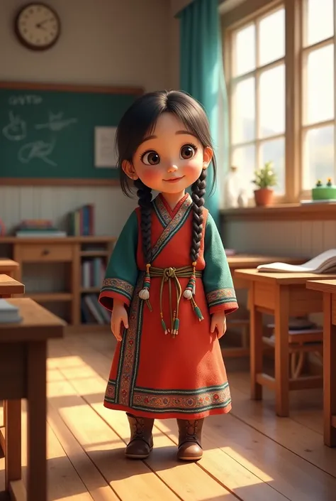 momgolian girl in  school