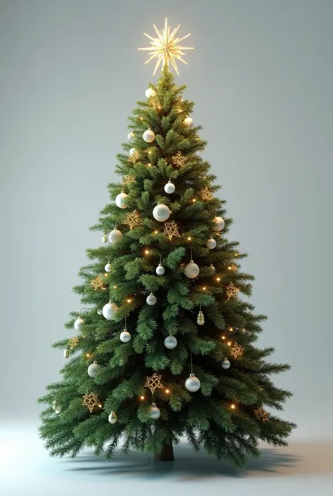 3d render, christmas tree, no background