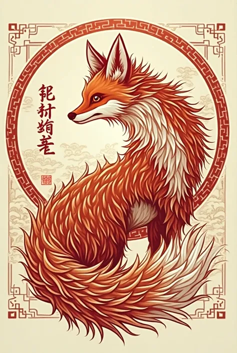 Logo Signature of a 9-tailed fox with the words "Kongwit". It is a signature pattern that shows the power of good work and finances. have many servants Prosper in rank