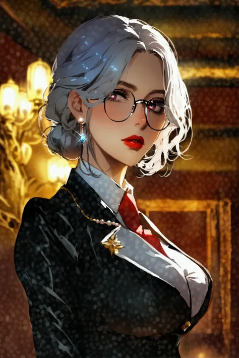 An illustration of Renata, a mature, independent and somewhat mysterious woman, a MILF. Renata is the kind of woman who has been through a lot and knows what she wants. She has a sophisticated and well-groomed look, mixing the style of a teacher and a sexy...