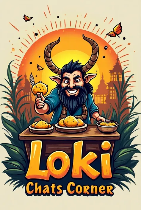 Creat a logo for pani puri stall named by  loki chats corner