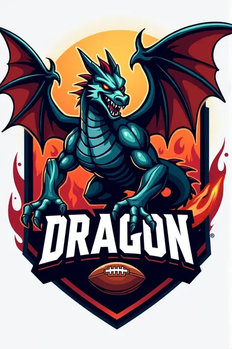 create a logo for " football" with the name DRAGON