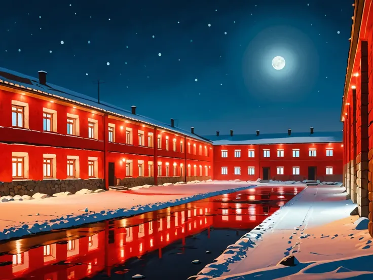 night，A Red Army barracks，Big Stone