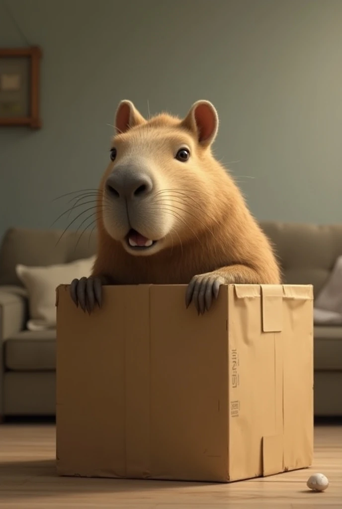 Capybara coming out of the box
