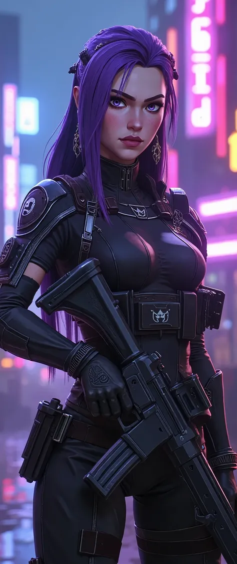 (masterpiece:1.2,Outstanding quality,Mirror finish, Cinematic Experience , best illustration ,Super detailed),16k,wallpaper,(1 female),( game character design:2.0),(League of Legends:2.0),(Caitlin style :2.0),( purple hair :2.0),(NEW CHARACTERS:2.0),(NEW S...