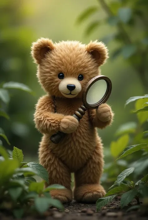  Once Teddy admired the treasure , decided to put it to good use .  The magnifying glass was perfect for examining the intricate details of the leaves of the rose bush.  He spent hours observing the tiny veins and delicate patterns ,  fascinated by the bea...