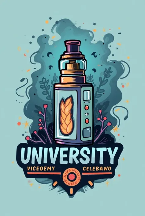 Create a logo proposal for a commercial company whose main element is vapes  , , the idea is that you generate that logo that has that element and that looks like a brand of vapes and also contains a relationship with universities that young people feel re...