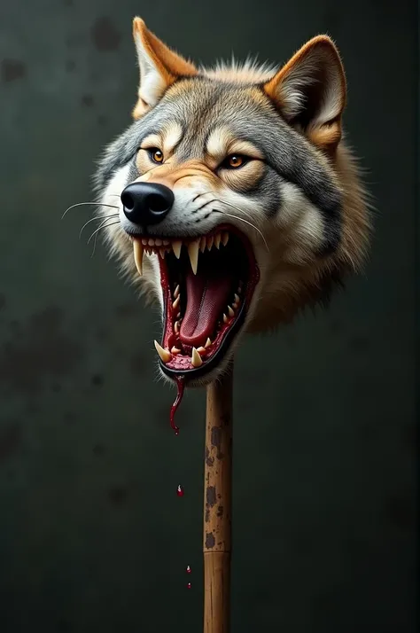 The head of a wolf on a spear 