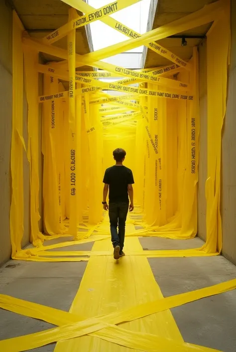 Yellow tape interiors 