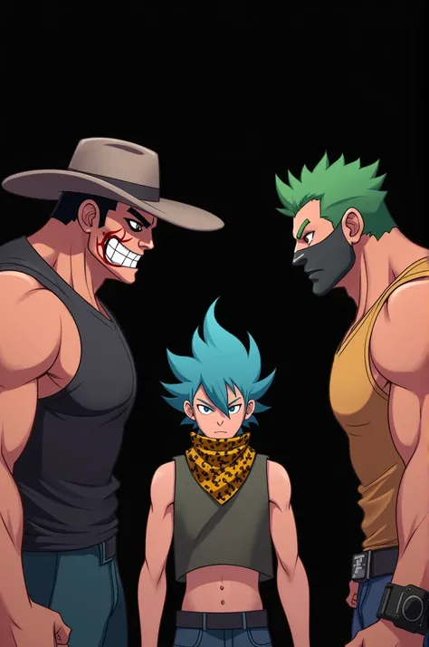 A digital illustration featuring two animated characters in a showdown. On the left, BONEX, a muscular figure wearing a dark tank top and a wide-brimmed hat, has a sinister smile and a white face with red markings. On the right, SAZ YT⁷⁷⁷, a similarly buil...