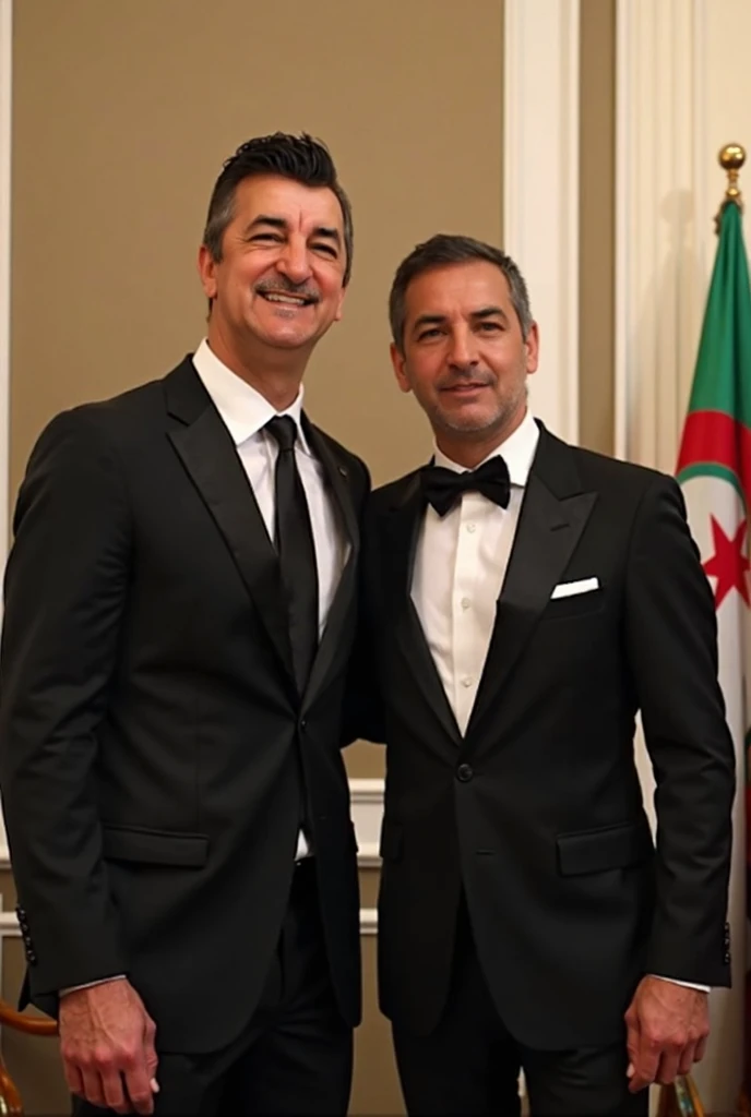 Cristiano Ronaldo taking pictures with the Algerian president Abdelmadjid Tebboune