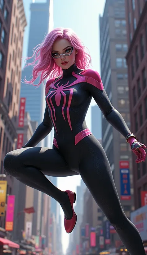 Spider-Gwen in Manhattan building