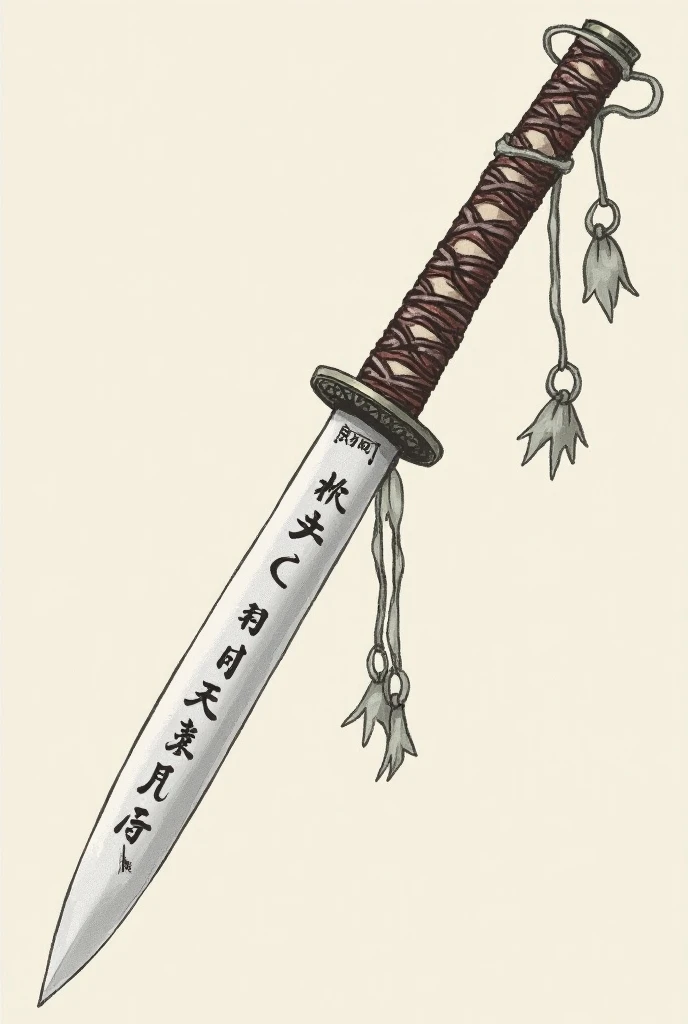 Create a katana with symbols on the blade in a 2d illustration , 2d drawing , 
