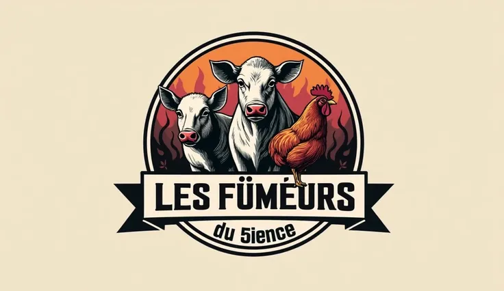 Company logo 
Company name les fumeurs du 5iem 
Pig beef chicken 
Smokemeat