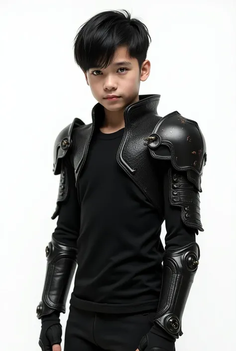 (realistic photography: 2), ((focused on the model: 2)), (extreme realism), (athletic body: 1.3), (18-year-old young man: 1.5), boy with black hair and green eyes, with a black shirt and black neoprene pants and black leather jacket with short combed hair,...