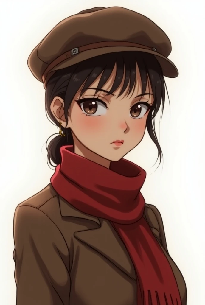 Christmas college girl gentlemen old school brown flat cap anime intimidating whitebackground