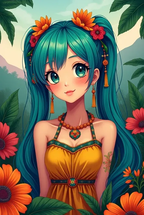 Create an image of the Miku character Venezuelan version