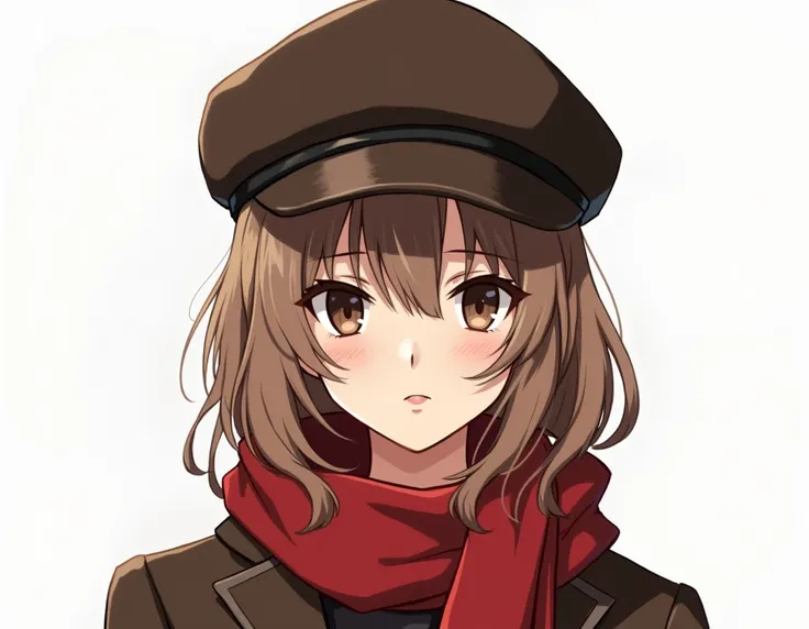 Christmas college girl gentlemen old school brown flat cap anime intimidating whitebackground