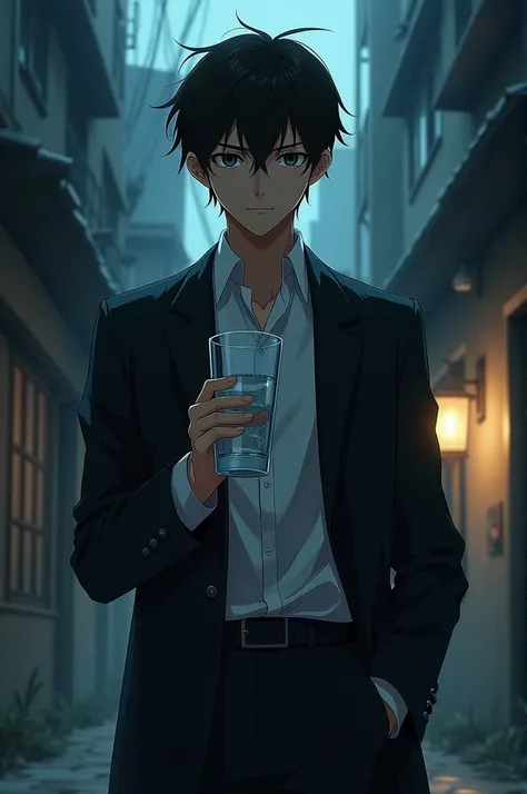 friend from 20th century boys holding a glass of water 