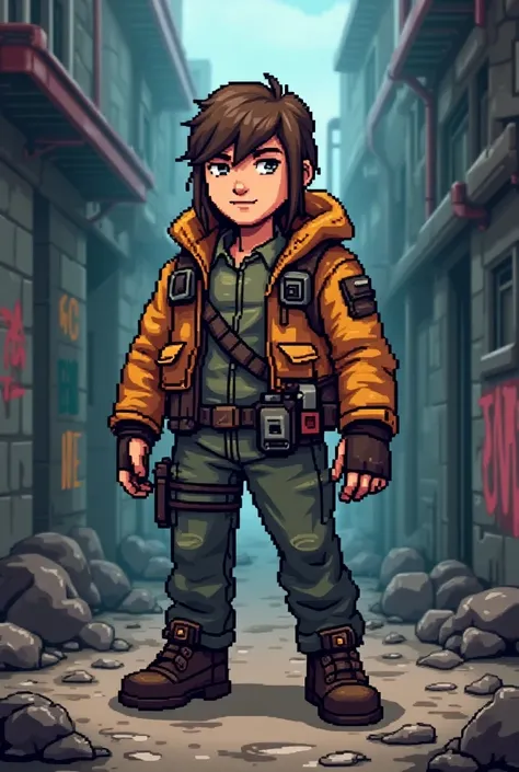 A pixelated 2D rebel engineer character for game maker studio
 Make of pixels retro