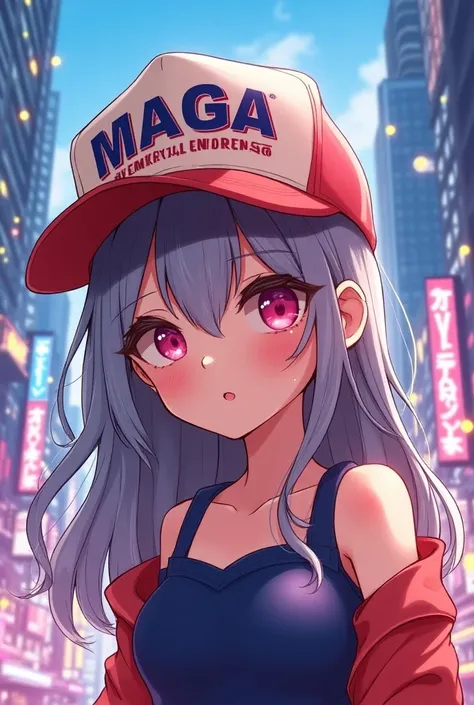 Luce-chan wearing a MAGA cap