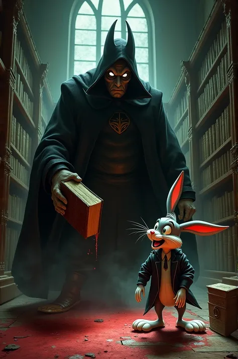  Judge Doom about a trap for Roger Rabbit, negro, with bulging eyes, Launching a book at a university  