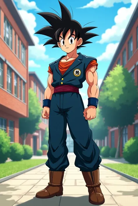 Goku in student uniform 