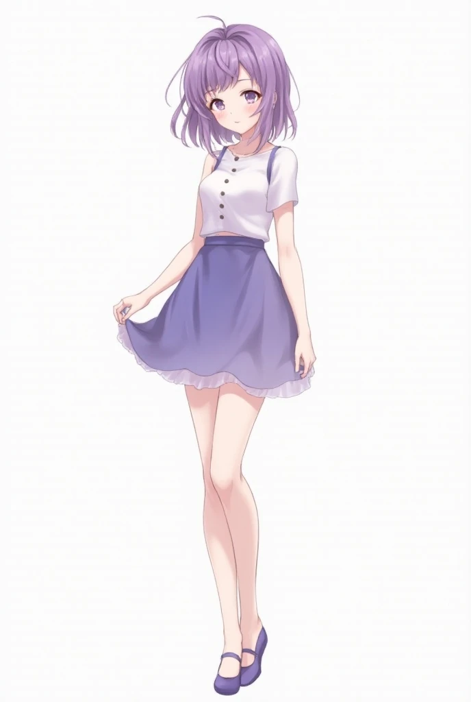  Cute anime 
full height adult girl
on a transparent background without vulgar overtones, like ,  so as not to fit anything ,  not very short skirts ,  not in the bottom bikini not lola hair color purple 
Adult 