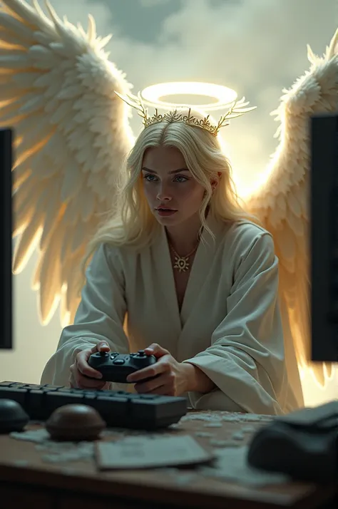 An Angel playing Call of Duty by the name of Elohim