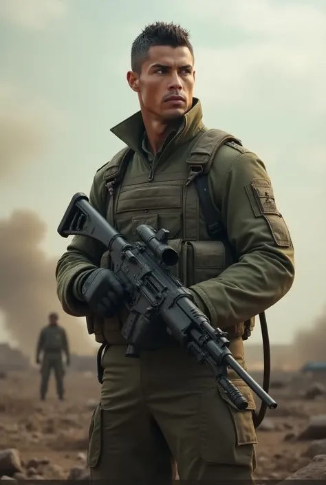  Cristiano Ronaldo is a military leader with a weapon to get out of the war 