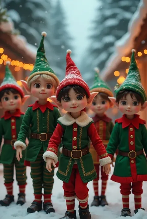 Bts disguised as Christmas elves