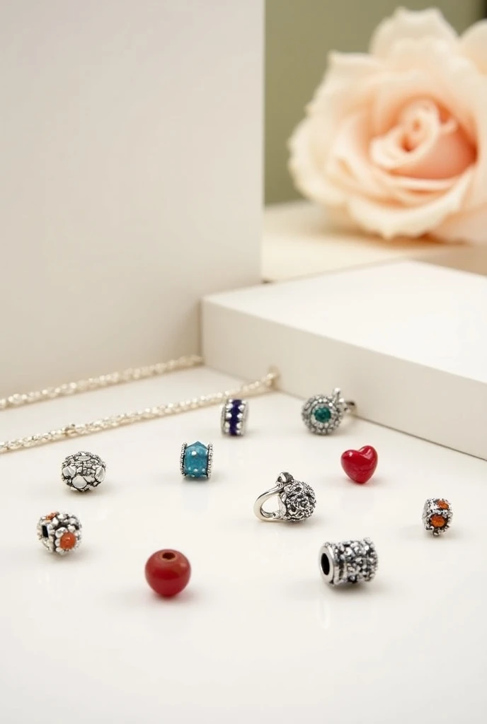 A photo with Pandora charms 
