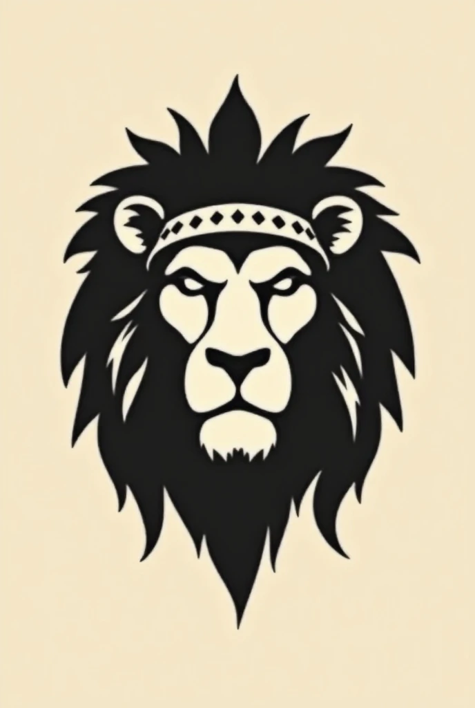 Minimalist American Indian logo only head with lion helmet 