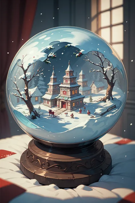 A kaleidoscopic demon inside a snow globe