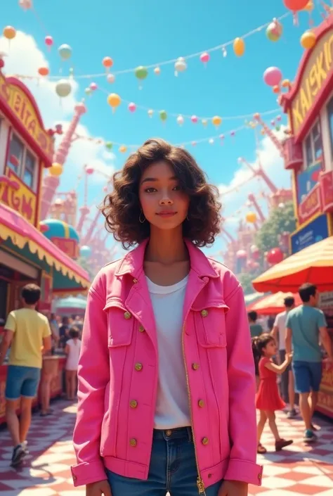 Pink jacket written by AHG theme amusement park 