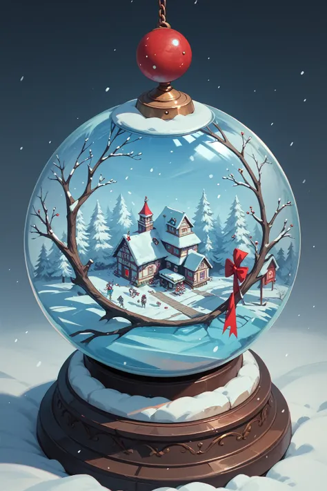 A kaleidoscopic zombie inside a snow globe