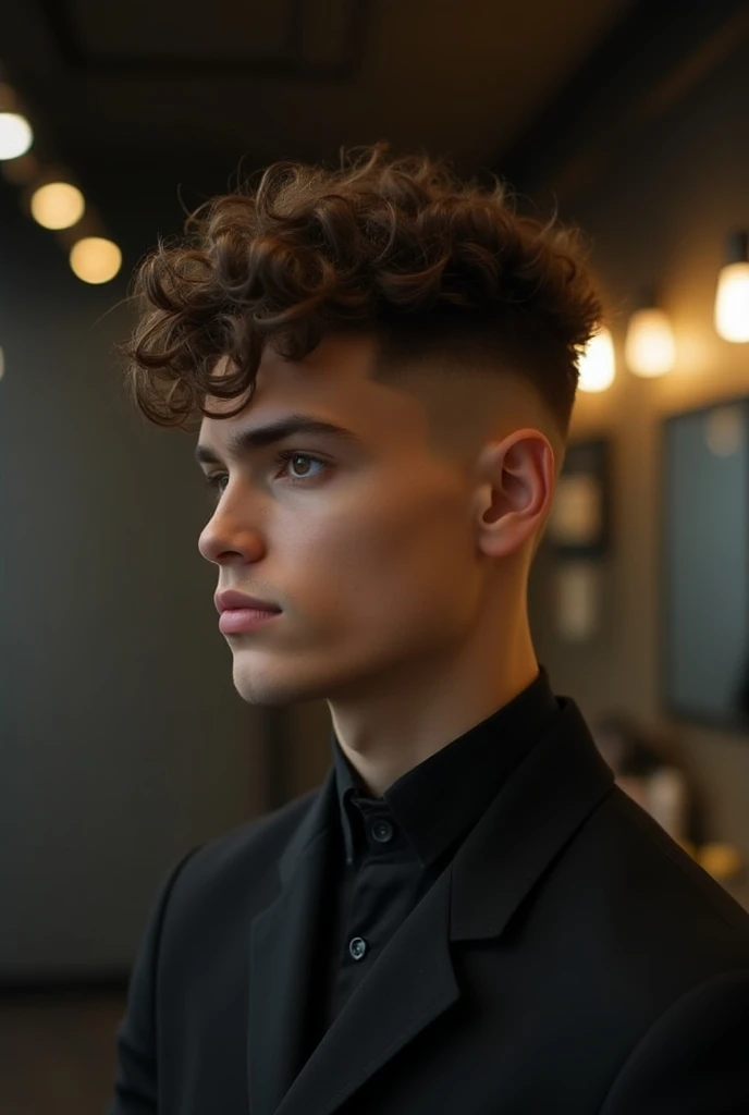 Create a new unique haircut for short curly men


