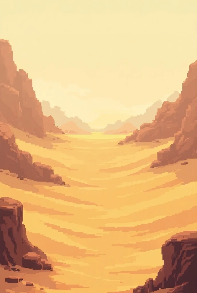 create an image that connects one with the other of a desert in pixel art, The images have to connect without dividers 