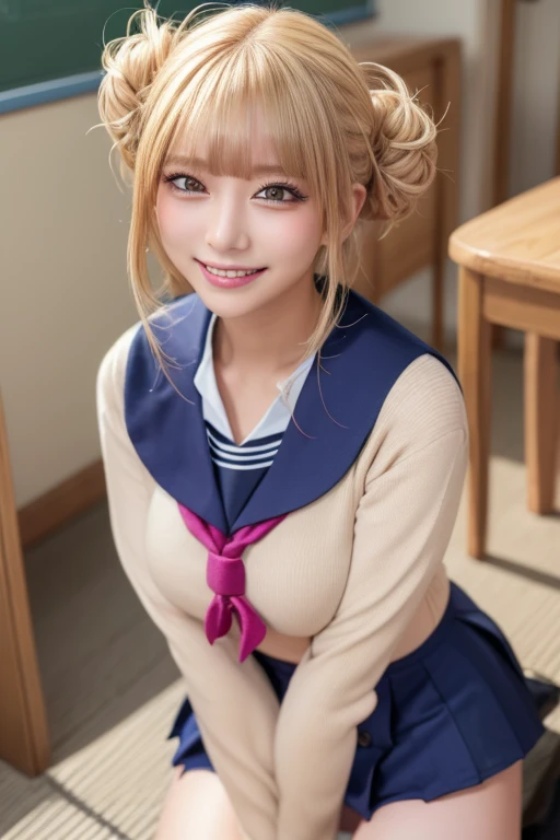 ((Japan 、( high school uniform with buttons :1.3)、  navy blue uniform skirt 、 knee-high socks for viewers、pubic hair、  lower abdominal hair growing  ))、(( highlight your thighs、白い knee-high socks for viewers、Soft thighs、Inner thighs、 shiny thighs 、debtace-...