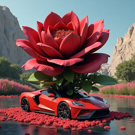 Car turns into a flower 